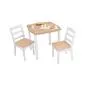 Preview: Kinder-Holzmöbelset im Landhausstil,ein Tisch und zwei Stühle.