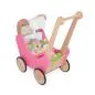 Preview: Puppenwagen pink aus Holz | Lauflernwagen | Ökölogisches-Bio-Puppen-Spielzeug