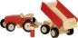 Preview: Spielzeug-Traktor mit Anhänger rot für Holz-Bauernhof