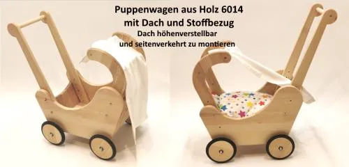 Lauflernwagen-Puppenwagen-Holz-Massivholz