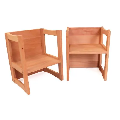 verschiedene Sitzhöhen - massiver Kinder-Stapelstuhl - Bio-Holzmöbel – Kinderzimmermöbel – Massivholz – Kindergartenmöbel – Kindergarten-Stuhl - robust