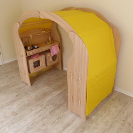 Kinder-Spielständer Mia mit Spieltuch gelb | Waldorf Spielhaus