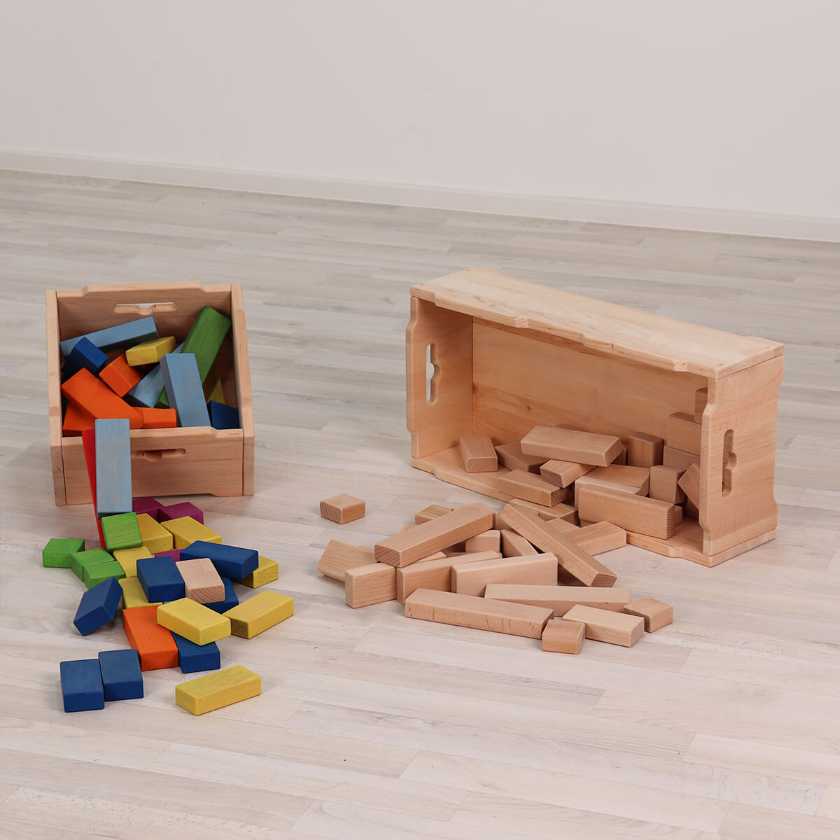 Bunte Bauklötze Regenbogen farbig - für Baby & Kinder ab 1 Jahr