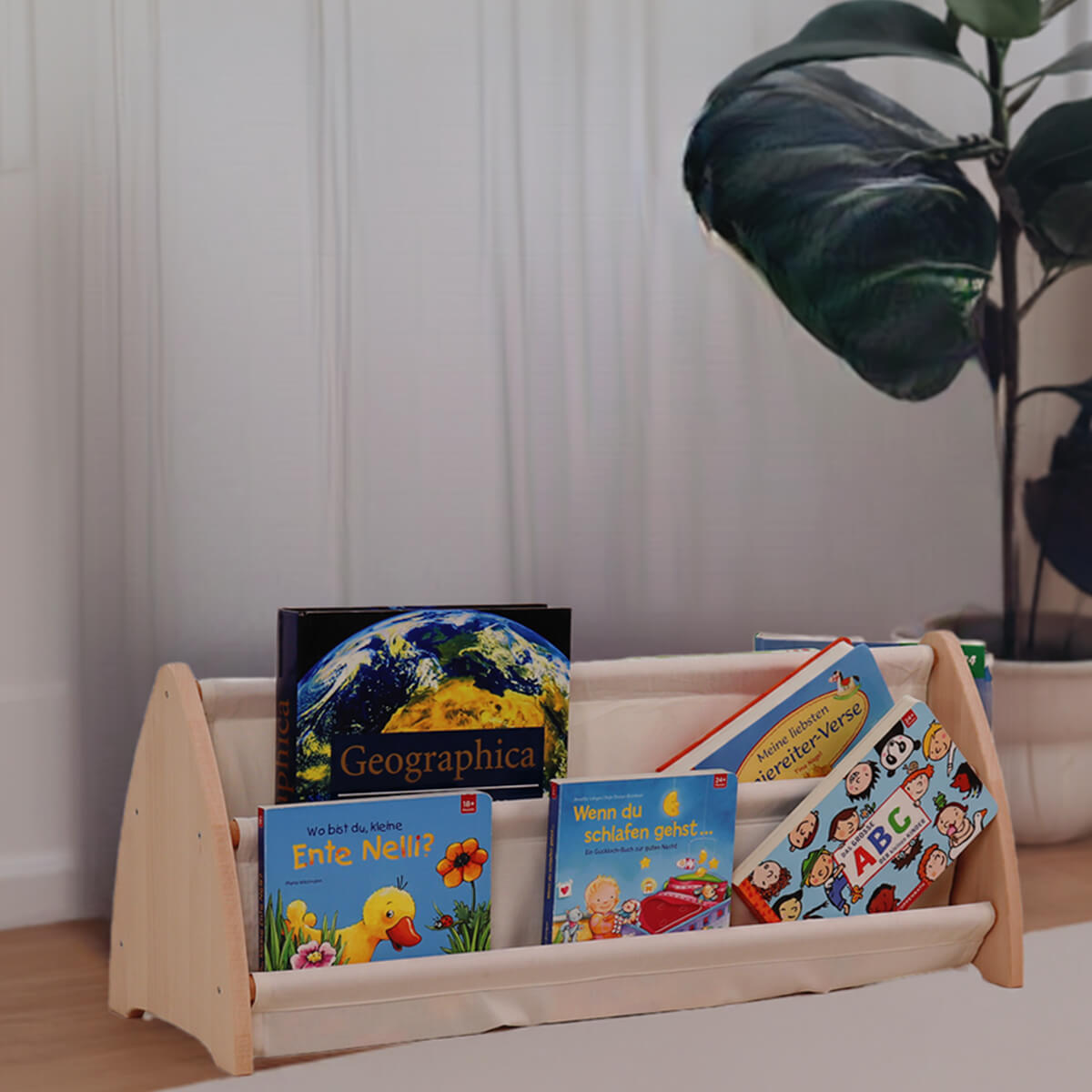 Montessori Spielregal aus helles Buche Natur Massivholz