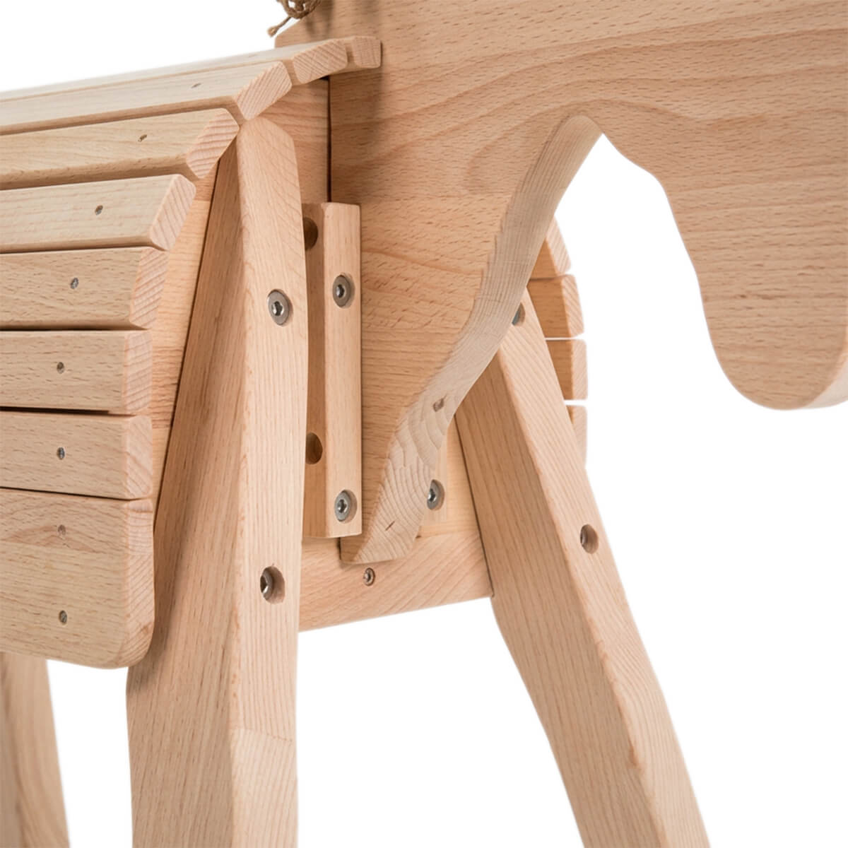 Großer Esel aus Holz PEDRO - Massivholz Korpus mit Mähne und langen Ohren