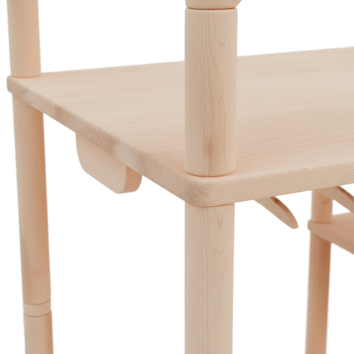 Kinder-Kleiderschrank aus Buche Massivholz mit offenen Regalen