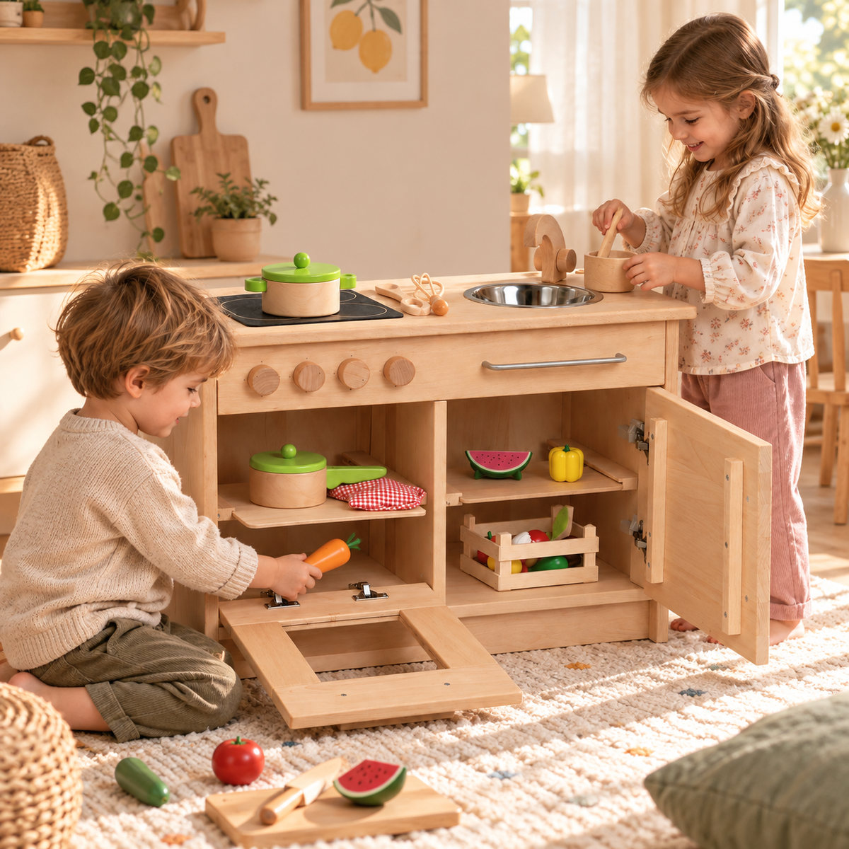 Kinderküche ROTKÄPPCHEN aus massivem Buchenholz