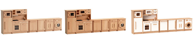 7 teiliges Küchenzeilenset aus Buchenholz