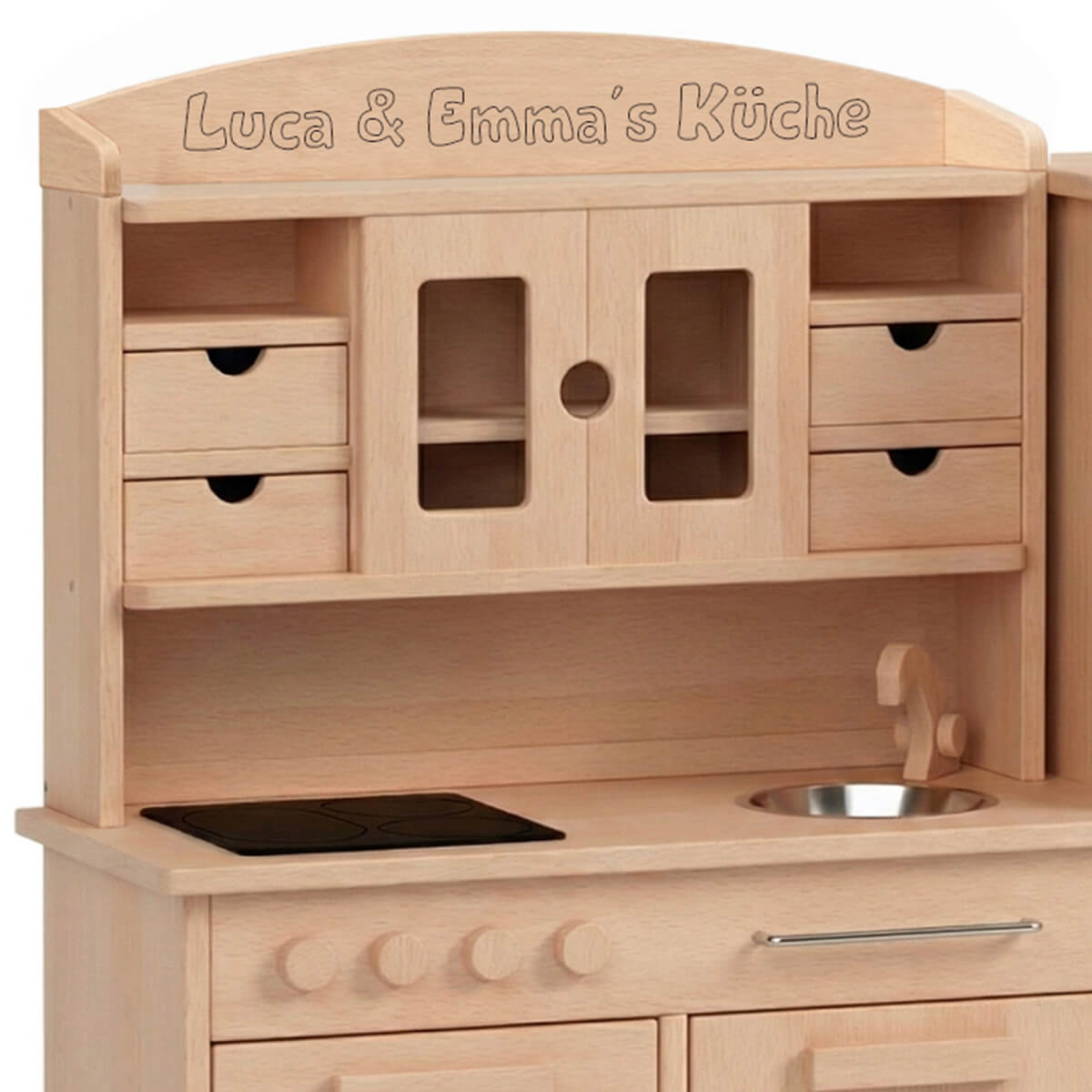 Hänsel Kinderküche Set mit Waschmaschine - Personalisierbar per Laser Gravur