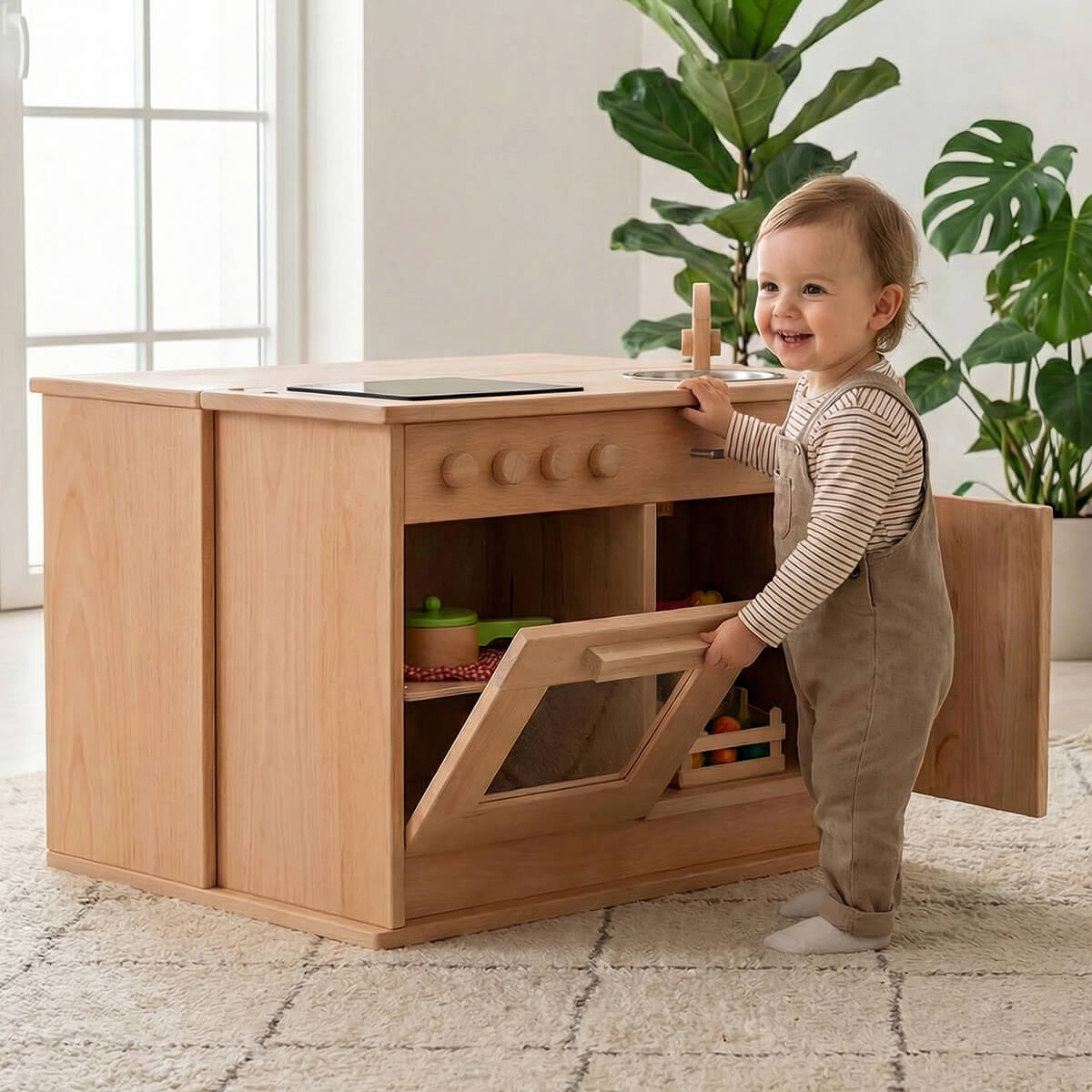 Kinder Küchenblock aus Buchenholz