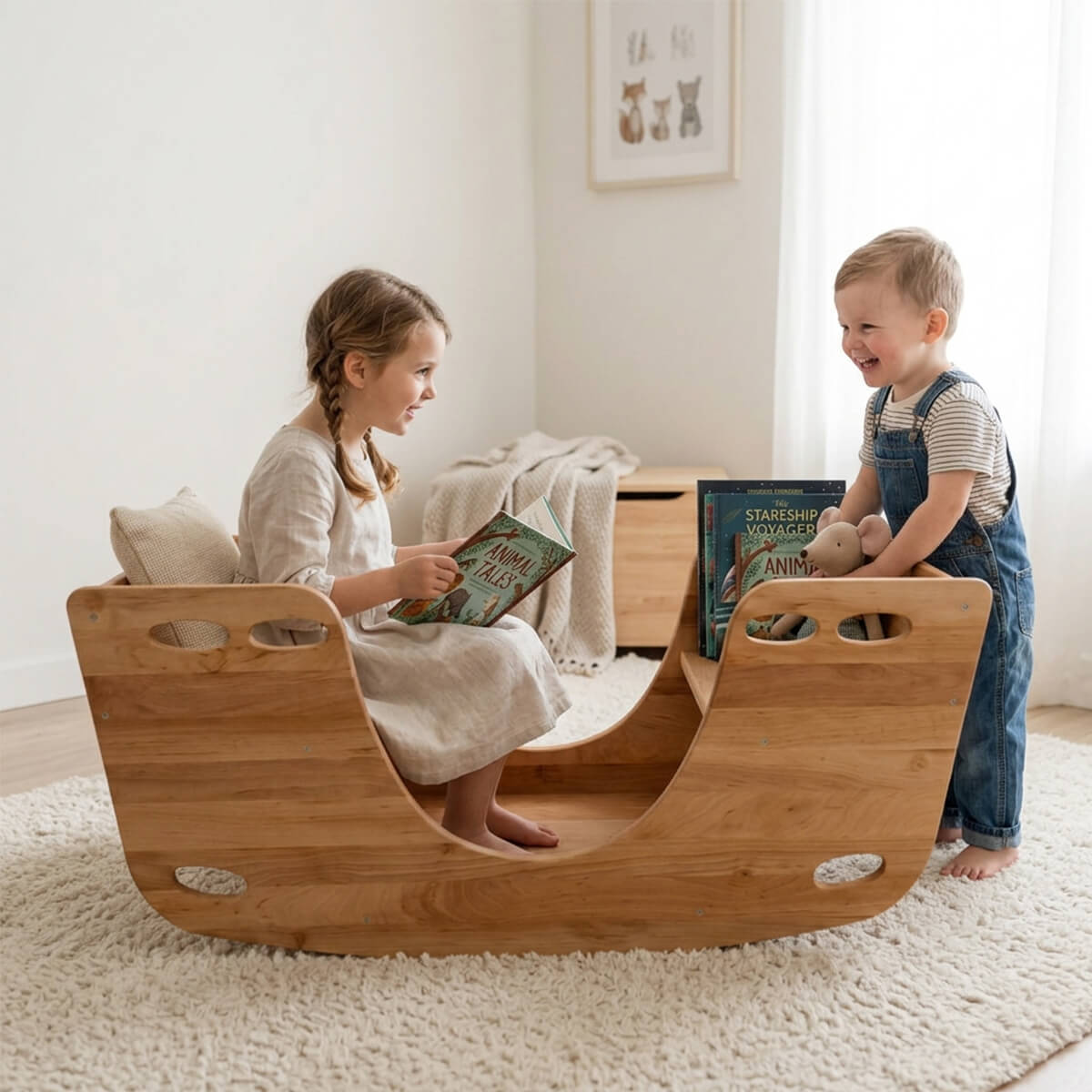 Kinderwippe 2 in 1 Holz - Pädagogischer Mehrwert und Motorik-Förderung für Kleinkinder