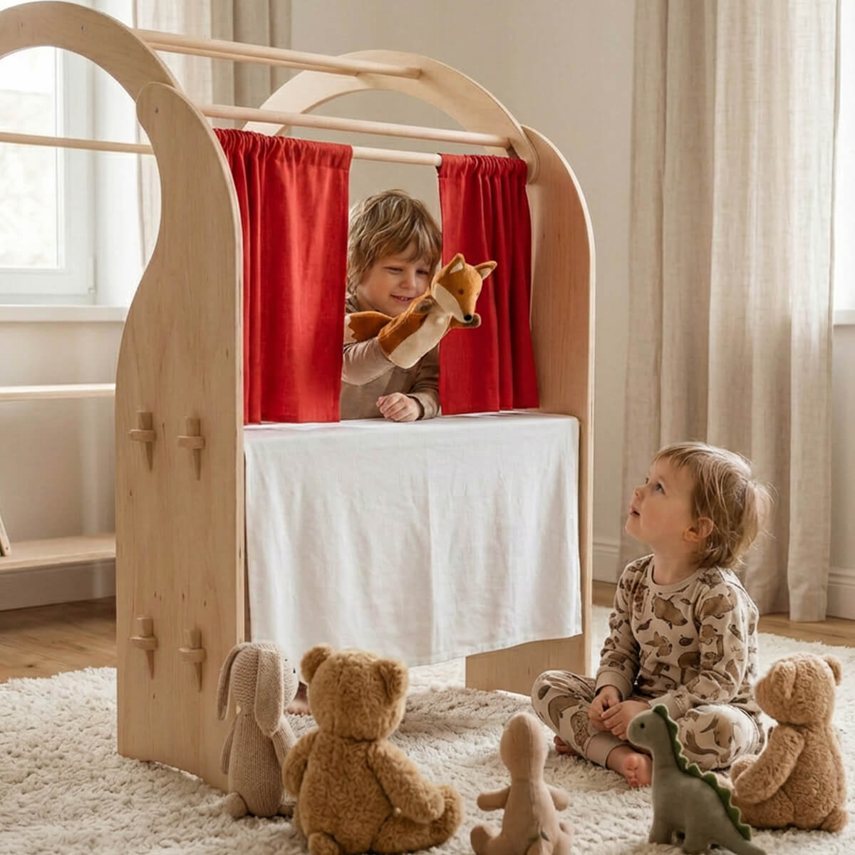 Vorhang Puppentheater für Spielhaus