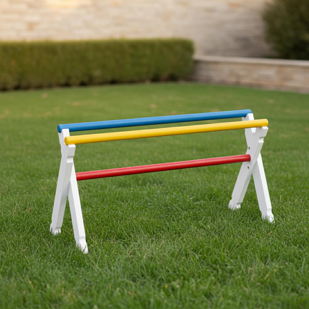 Hindernis Hürde aus Holz – natürliches Bewegungsspielzeug für draußen, langlebig und hochwertig