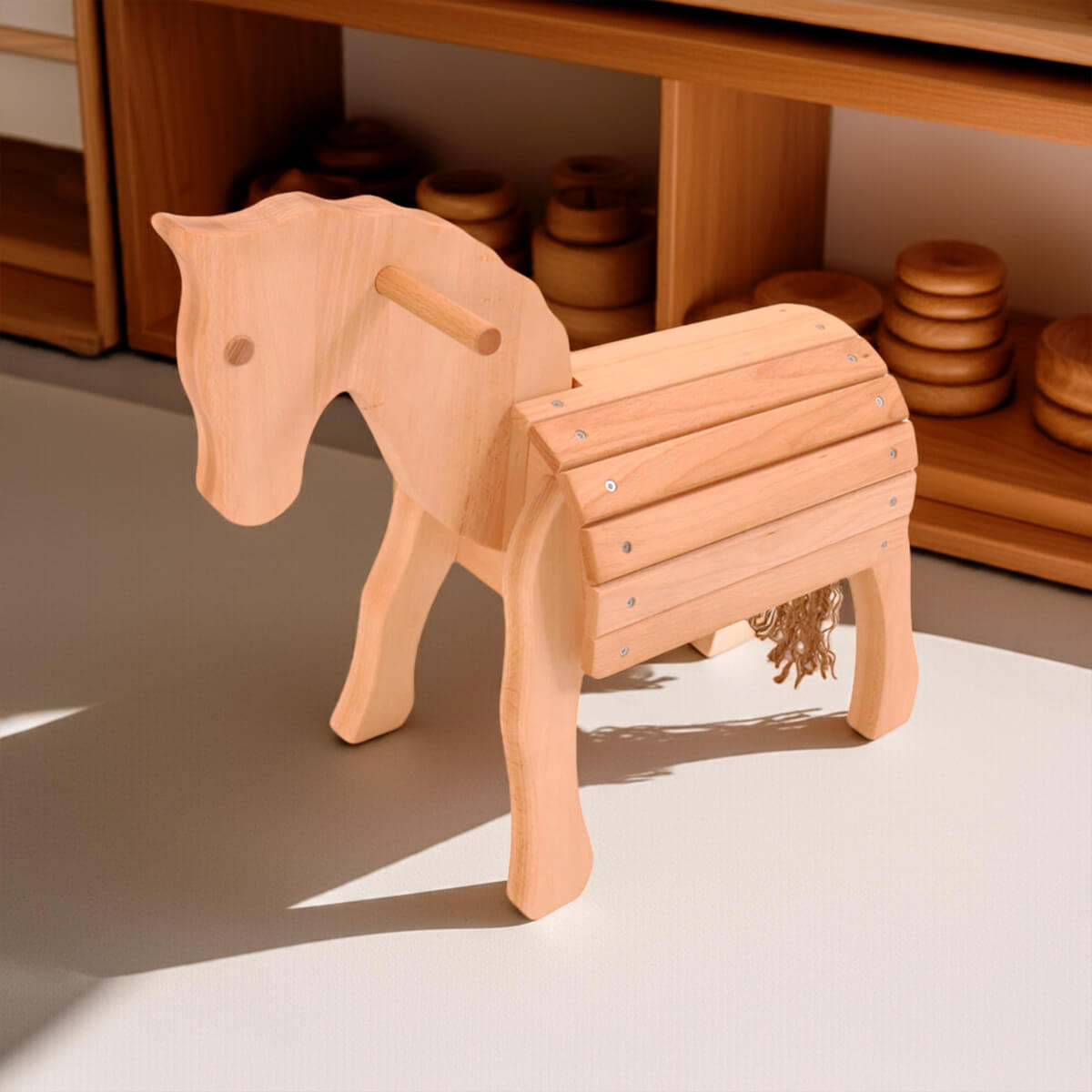 Mini Holzpferd Fohlen für Kleinkinder U3