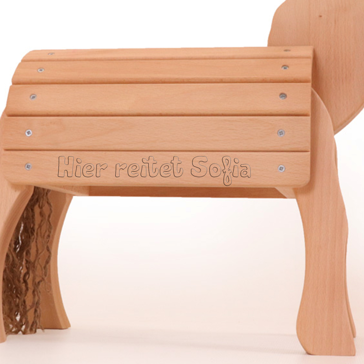 Holzpferd Mini Fohlen personalisiert per Laser Gravur