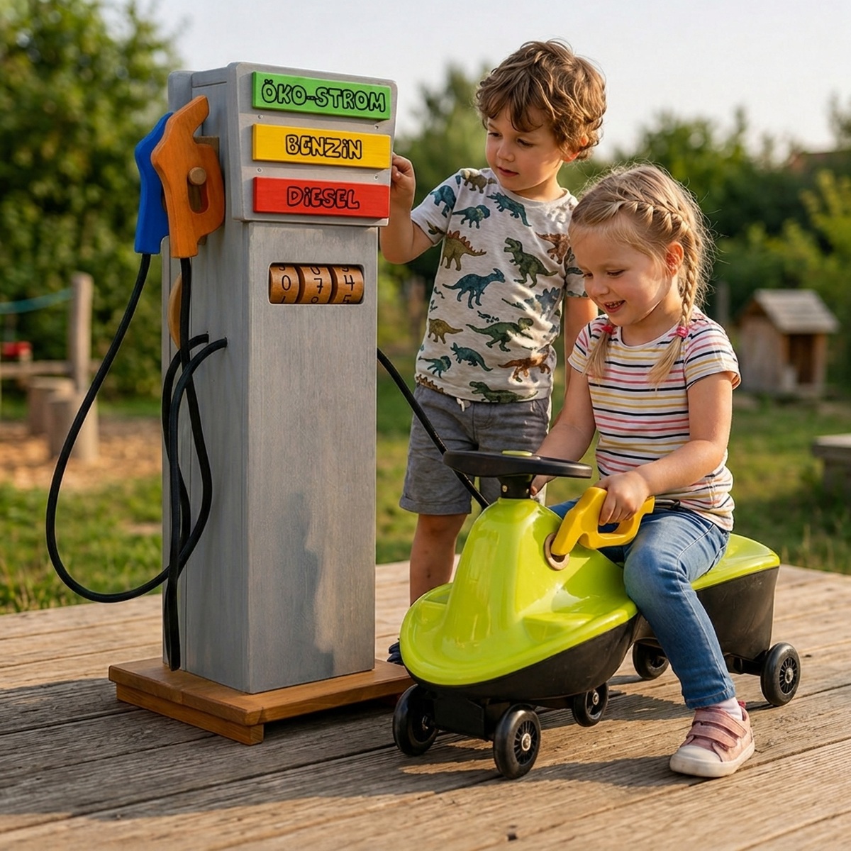 Kinder Outdoor Tankstelle - Spielende Kinder