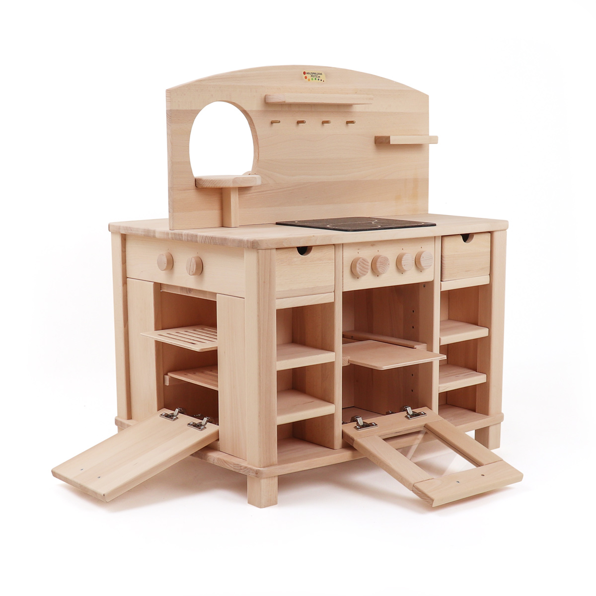 Kinderküche Cinderella | Spielküche | 4-seitig bespielbar | Aus massivem naturholz