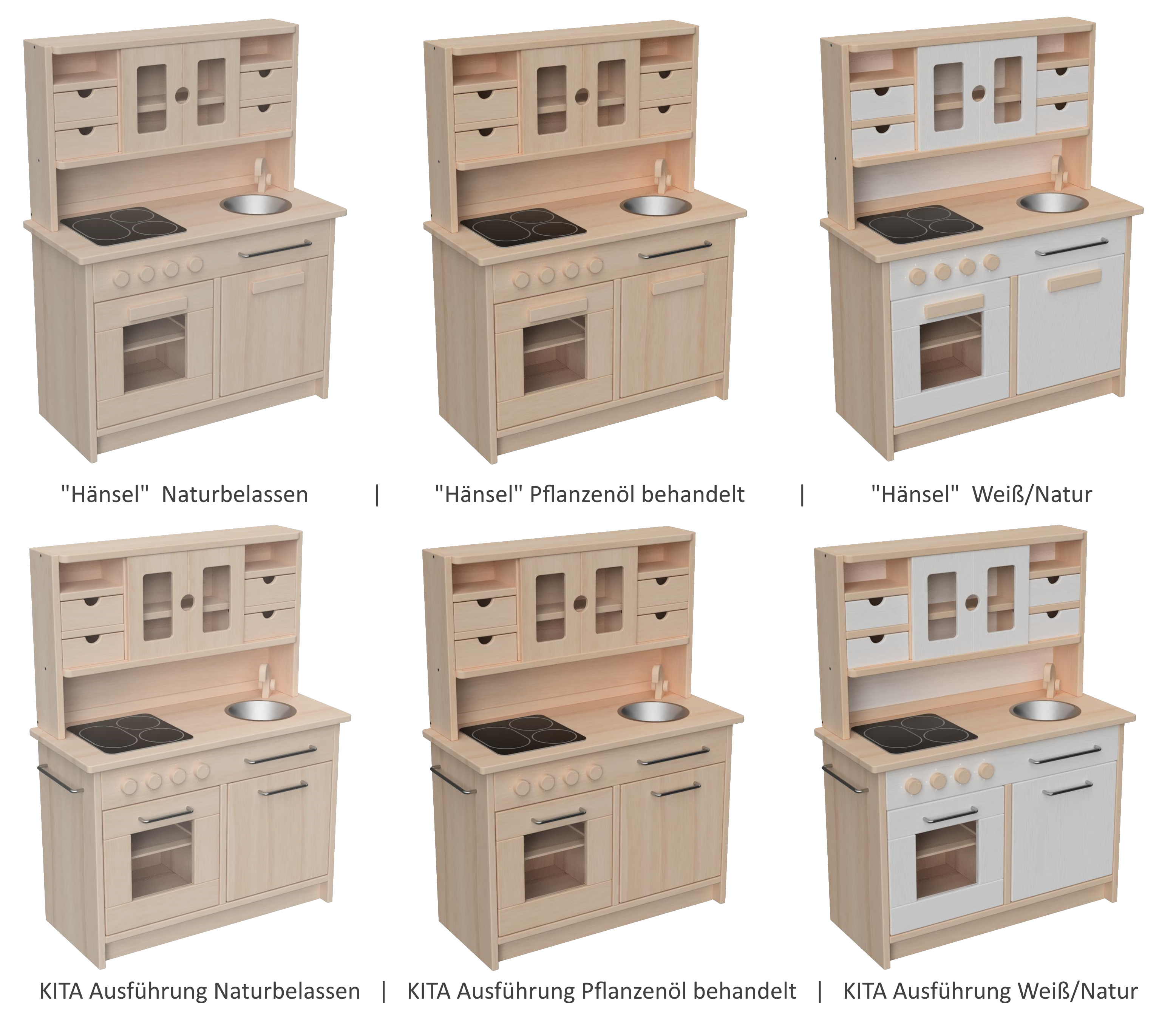 Kinderküche Hänsel aus Buchen-Holz | Spielküche | Holzküche