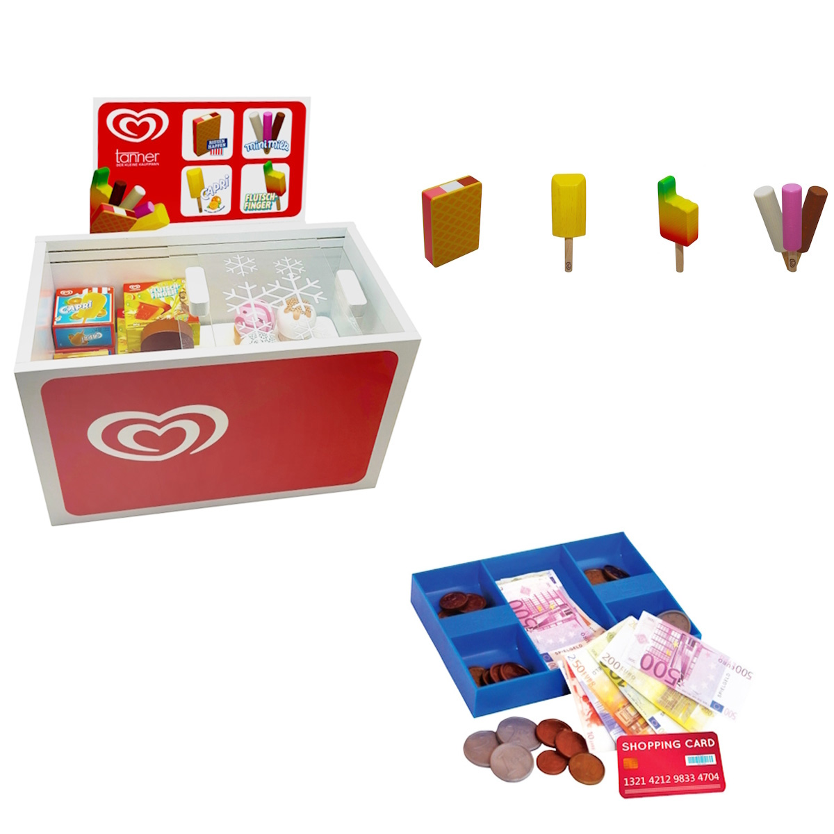 Eisdiele Set aus Holz für Kinder - 82-teilig