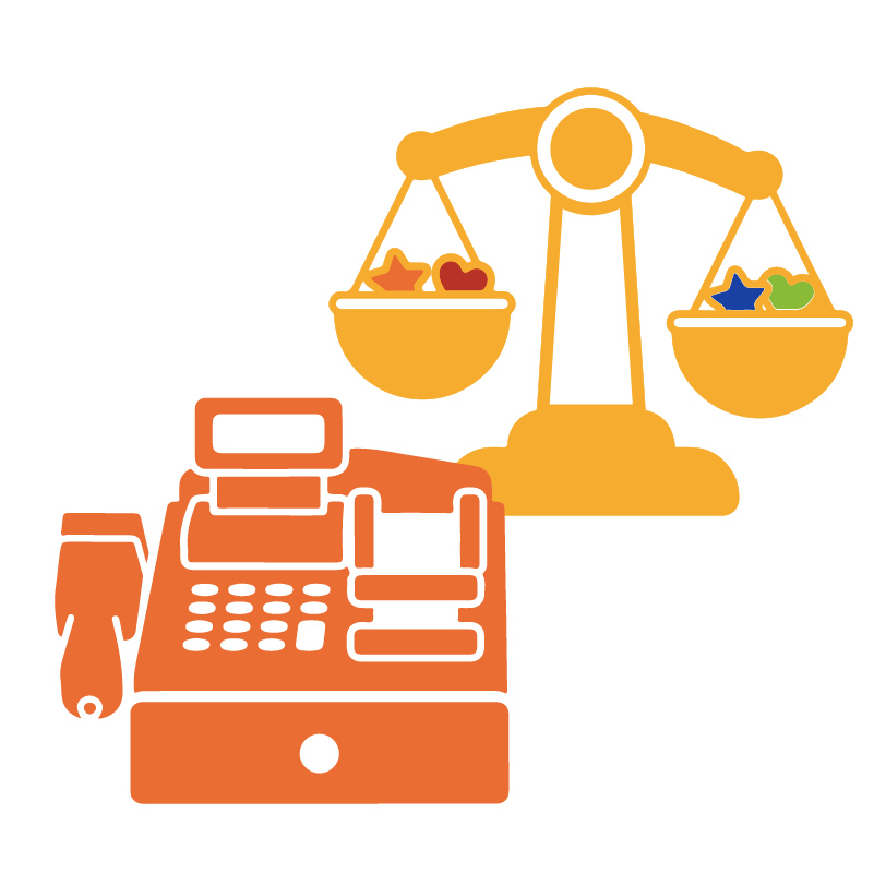 Bio-Naturholz-Spielzeug gesundes Holzspielzeug Kasse und Waage für Kaufmannsladen