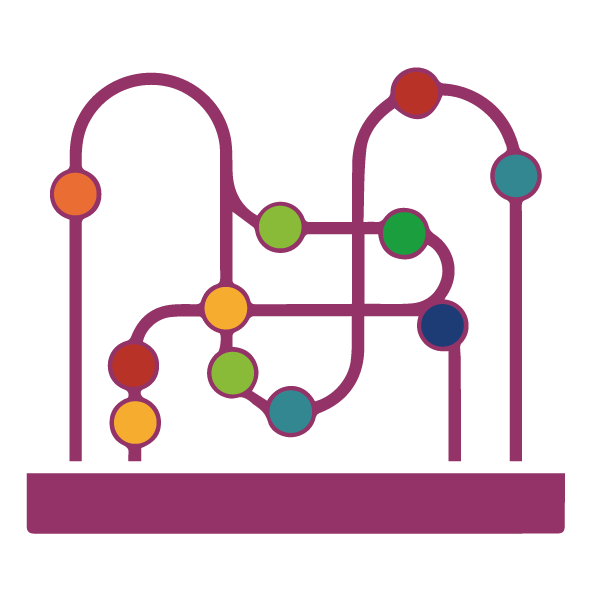 Motorikschleife - Feinmotorik einüben - Lernspielzeug - Natur-Holzspielzeug - Ökologisch wertvolles Spielzeug Motorikschleife bunt