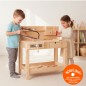 Preview: Kinderhobelbank aus Holz mit zwei spielenden Kindern in hellem skandinavischem Kinderzimmer – höhenverstellbare Werkbank von Holzspielzeug Peitz. Preview: Kinderhobelbank aus Holz mit zwei spielenden Kindern in hellem skandinavischem Kinderzimmer – höhenverstellbare Werkbank von Holzspielzeug Peitz.