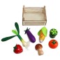 Preview: Set Obst- und Gemüsekiste 8-teilig aus Holz mit Kiste
