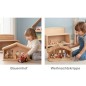 Preview: Kinder spielen mit dem Bauernhof und mit der Kinderkrippe aus Holz von Holzspielzeug Peitz