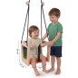 Preview: Babyschaukel Größenvergleich mit Kind und Maßangaben für Sitz und Höhe