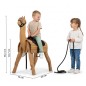 Preview: Größenvergleich vom Holz Alpaka mit Kindern für realistische Proportionen und Sitzhöhe.