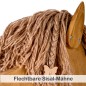 Preview: Detailbild der wetterfesten Sisal-Mähne des handgefertigten Holz Alpakas.