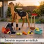 Preview: Holz Alpaka mit praktischem Outdoor-Zubehör wie Bodenankern, Pflege- und Gartenspielzeug.