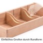 Preview: Abgerundete Griffmulden am Holz Kaufladen Einsatz erleichtern sicheres Greifen für Kinder