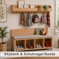 Preview: Kinder Sitzbank und Schuhregal als praktische Garderoben-Kombi für Flur, Kita und Kinderzimmer.