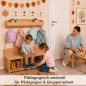 Preview: Kinder Garderobe mit Sitzbank in der Kita – pädagogisch wertvoll für Pädagogen und Gruppenarbeit.