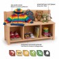 Preview: Kinder Sitzbank mit 3 Schuhfächern zeigt Ablagefläche, Sitzbank und großen Schuhstauraum.