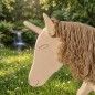 Preview: Natur-Horn für Holzpferd im Close-up – robuste Holzmaserung und glatte Oberfläche klar sichtbar