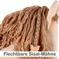 Preview: Detailaufnahme der flechtbaren Sisalmähne des Holzesels PEDRO aus Naturfasern.