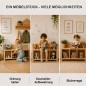 Preview: Kinder Sitzbank mit 3 Fächern vielseitig nutzbar für Ordnung, Kuscheltiere und Bücherregal.