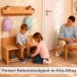 Preview: Kinder Sitzbank mit Schuhschrank im Kita-Alltag – pädagogisch wertvoll für Pädagogen und Gruppenarbeit.