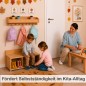 Preview: Kinder Garderobe mit Sitzbank in der Kita – pädagogisch wertvoll für Pädagogen und Gruppenarbeit.