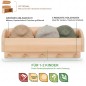 Preview: Kindergarderobe Holz. Infografik im Studio, zeigt 5 Haken, Ablagefach und abgerundete Kanten zur Sicherheit des Kindes.