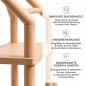 Preview: Detailaufnahme der Montessori Garderobe zeigt massives Buchenholz und abgerundete Kanten