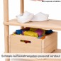 Preview: Schmale Aufbewahrungsbox passt in das Fach der Montessori Garderobe für mehr Ordnung