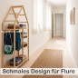 Preview: Montessori Kleiderschrank als schmale Flurgarderobe mit Kleidung und Rucksack