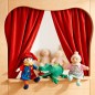 Preview: Vorhang rot für Marionettentheater - Zusätzlich Handpuppen bestellbar