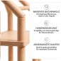 Preview: Detail des Montessori Regals aus massivem Buchenholz mit sichtbarer Maserung und weich abgerundeten Kanten.