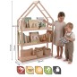 Preview: Montessori Bücherregal BERGEN harmonisch integriert in ein helles skandinavisches Kinderzimmer.