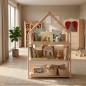 Preview: Montessori Bücherregal BERGEN harmonisch integriert in ein helles skandinavisches Kinderzimmer.