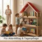 Preview: Kinder nutzen das Montessori Bücherregal BERGEN gemeinsam im lichtdurchfluteten Kita-Raum.